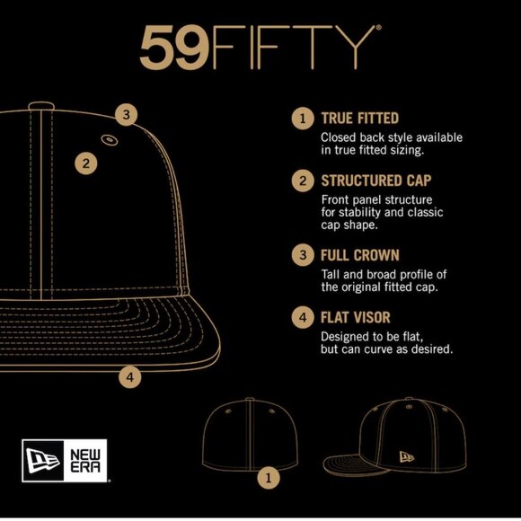 New Era 59Fifty Los Angeles Dodgers Fitted Hat, Size 7 1/2- Black/White MLB Cap - Picture 7 of 7